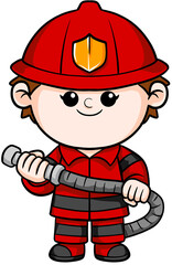 Illustration of Cartoon firefighter Dream Career and Inspiration for toddler