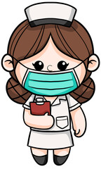 Illustration of Cartoon nurse Dream Career and Inspiration for toddler