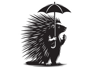 Animal porcupine icon isolated on white background.