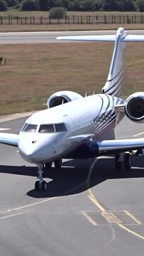 Executive Jet Head On Taxiing at Local Regional Airfield after Landing