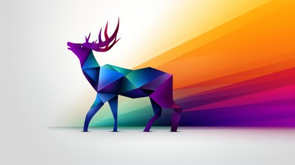 Obraz premium Antelope in Impressionism flat design, side view, savannah theme, water color, triadic color scheme