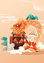 Naklejka premium chinese new year dragon