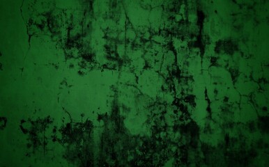 Obraz premium The background is made of green patterned concrete. Dark abstract green stone concrete paper texture background panorama banner long, with space for text
