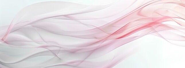 Abstract white and pink background with smooth curved line, The ultra wide banner features soft curves and gentle gradients in light gray tones, creating an elegant and sophisticated atmosphere.