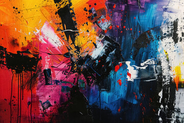 Paint abstract background. Large strokes of paint and colorful splashes.