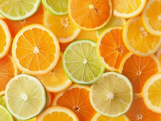 A close up of oranges and limes