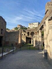 Archaeological Park of Ercolano. Ruins of an ancient city destroyed by the eruption of the volcano Vesuvius.