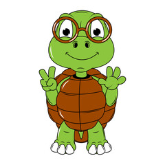 cute turtle animal cartoon