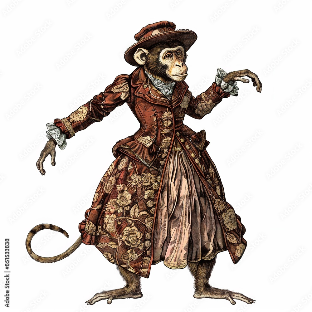 Wall mural Monkey victorian inspired fashion