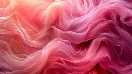 Fototapeta premium Delicate wisps of pink intertwine with deeper shades of red, creating a dynamic and visually engaging abstract composition. Abstract Backgrounds Illustration, Minimalism,