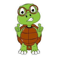 cute turtle animal cartoon