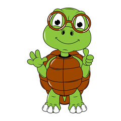 Fototapeta premium cute turtle animal cartoon