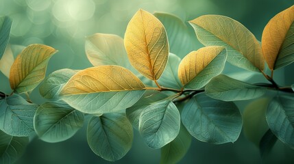 Intricate patterns reminiscent of foliage emerge against a backdrop of soft green, evoking a sense of natural tranquility. Abstract Backgrounds Illustration, Minimalism,