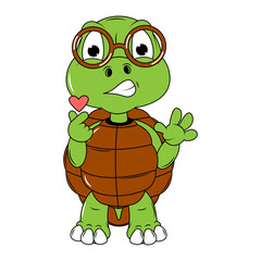 cute turtle animal cartoon