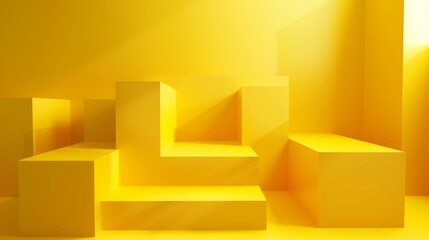 empty minimal yellow room background