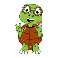 cute turtle animal cartoon