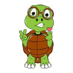 cute turtle animal cartoon