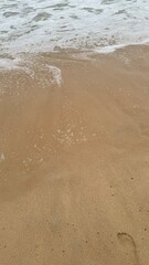 top view, beach sea water, sea foam