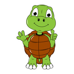 cute turtle animal cartoon