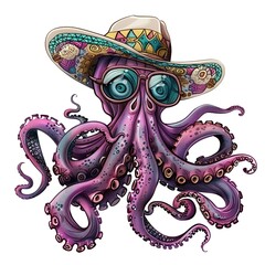 Fototapeta premium Octopus global fusion fashion
