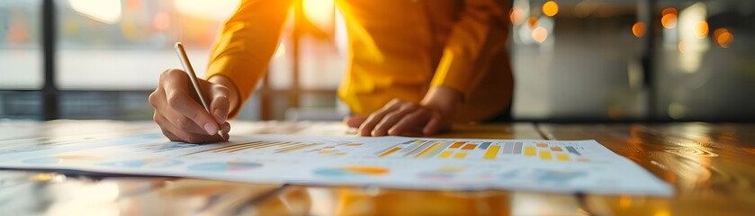 Fototapeta premium Business Consultant Analyzing Social Network Graphs to Identify Key Influencers and Digital Communication Strategies