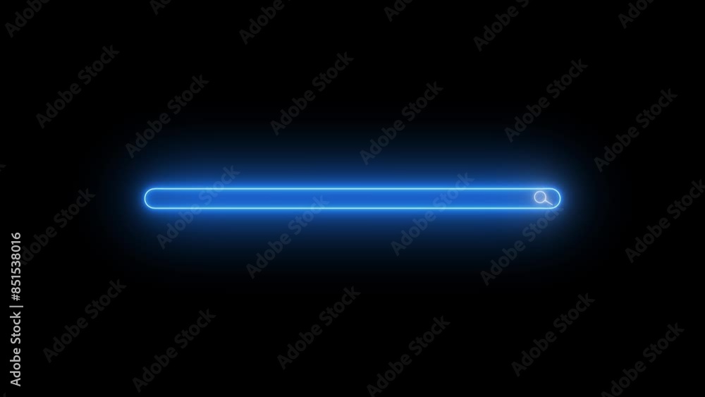 Poster seamless loop magnifying glass searching bar flicker neon light button sign symbol