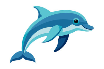 Fototapeta premium Dolphin isolated on transparent modern flat design simple vector illustration isolated transparent background;
