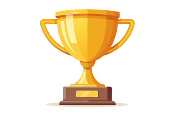 Trophy cup Champion trophy shiny golden cup sport award Winner prize champions celebration winning concept modern flat design simple vector illustration isolated transparent background