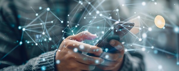 Mobile App Developer Testing New Business Communication Tool on Smartphones with Technology Networking and Digital Communication