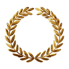 Golden laurel wreaths Olympic isolated on white background