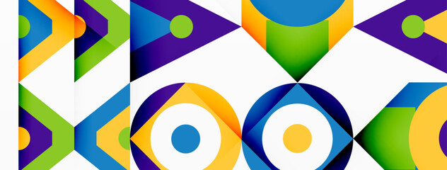 Colorful circle and triangle abstract background. Template for wallpaper, banner, presentation, background