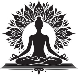 yoga logo icon silhouette vector illustration
