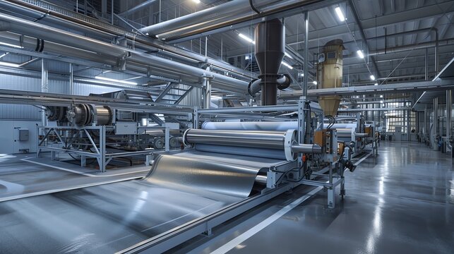 A synthetic fiber plant with extrusion machines