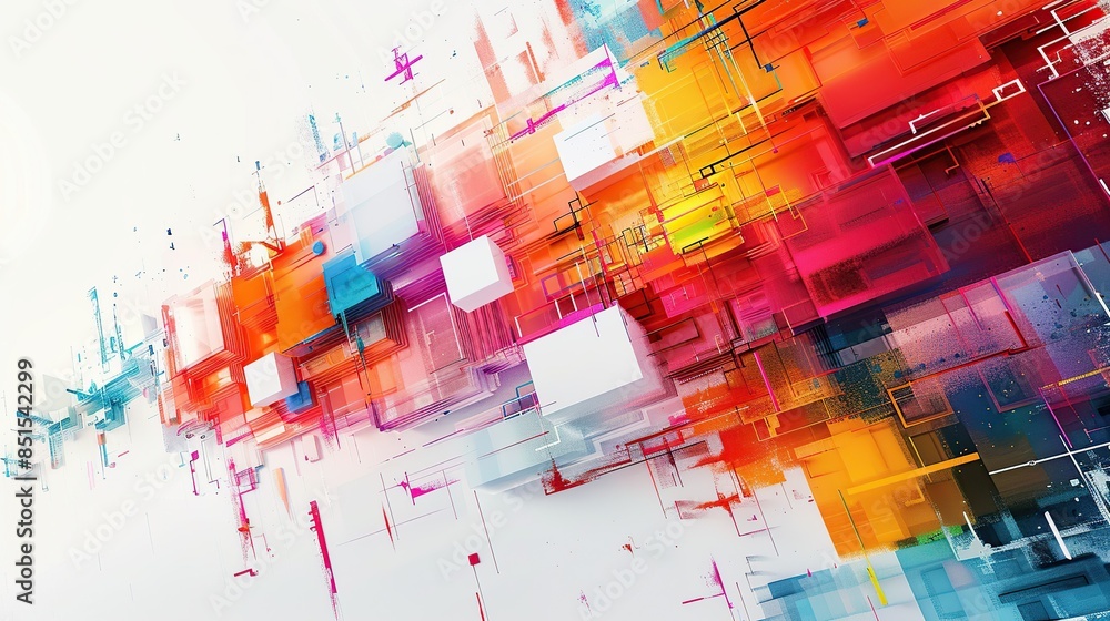 Aufkleber creative abstract background with unique patterns of colorful watercolor paint splashes