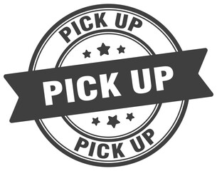 pick up stamp. pick up label on transparent background. round sign