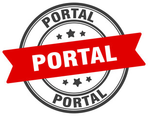 portal stamp. portal label on transparent background. round sign