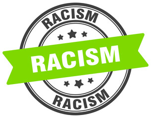 racism stamp. racism label on transparent background. round sign