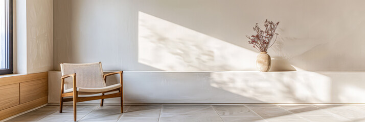 Living room interiors with minimalist deco in a luxury apartment. Residential Real Estate interior design composition
