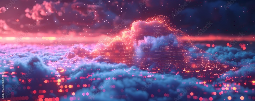 Poster visualization of cloud computing layers from infrastructure to software services