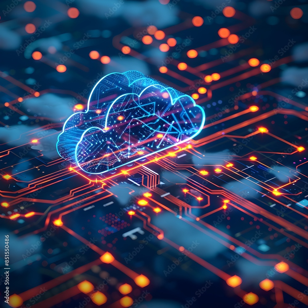 Poster detailed diagram of enterprise multi cloud it architecture for digital transformation and innovation
