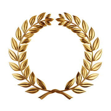 Golden laurel wreaths Olympic isolated on white background