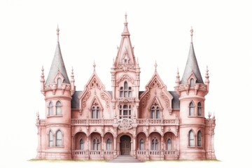 Naklejka premium Sculpture Gothic mansion architecture building tower