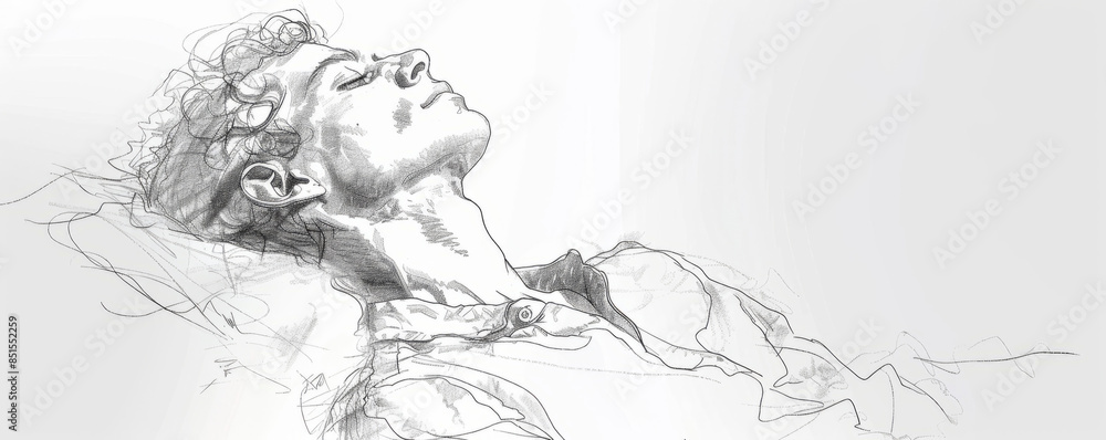 Poster a line drawing that captures the essence of a subject with simple strokes.
