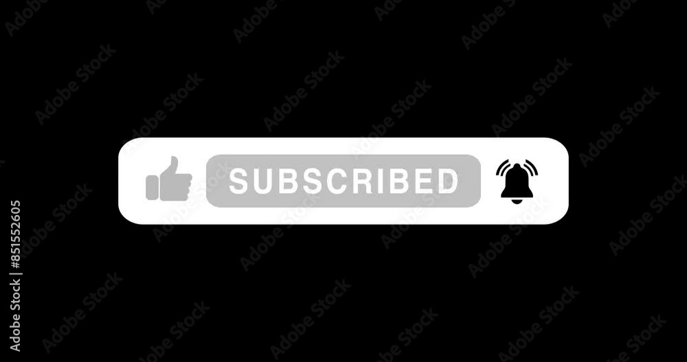 Leinwandbilder Subscribe, notification and icon on social media with click for internet button with technology by studio. Virtual, app and symbol for like, web or online community for channel by black background.