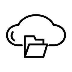 Cloud folder line icon. Cloud icon. Cloud icon isolated on white background. Transparent background, minimalist symbol. Vector images
