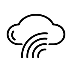 Cloud rainbow line icon. Cloud icon. Cloud icon isolated on white background. Transparent background, minimalist symbol. Vector images