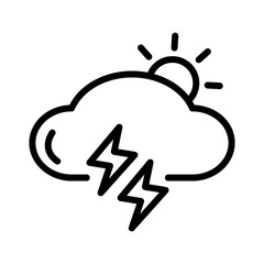 Cloud thunder line icon. Cloud icon. Cloud icon isolated on white background. Transparent background, minimalist symbol. Vector images