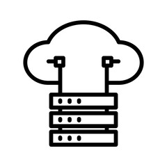 Cloud server line icon. Cloud icon. Cloud icon isolated on white background. Transparent background, minimalist symbol. Vector images