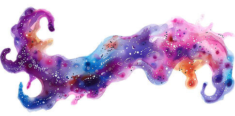 Naklejka premium Watercolor cartoon microorganism amoeba isolated on white background