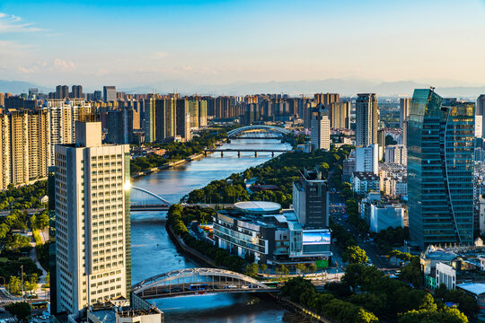 The skyline of Ningbo City, China